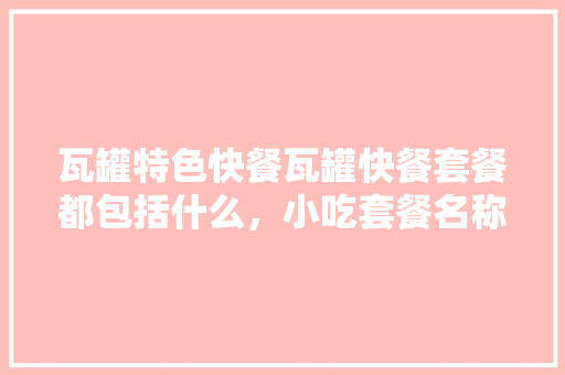 瓦罐特色快餐瓦罐快餐套餐都包括什么，小吃套餐名称