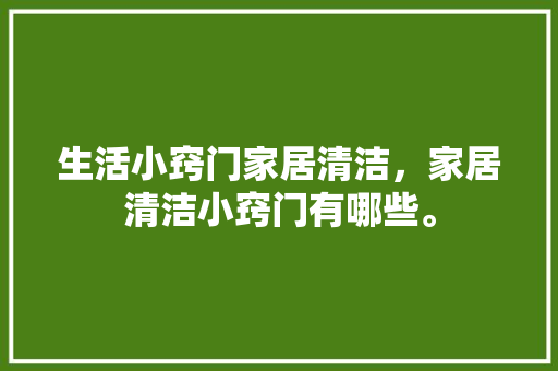 生活小窍门家居清洁，家居清洁小窍门有哪些。 生活小窍门家居清洁，家居清洁小窍门有哪些。 家居窍门