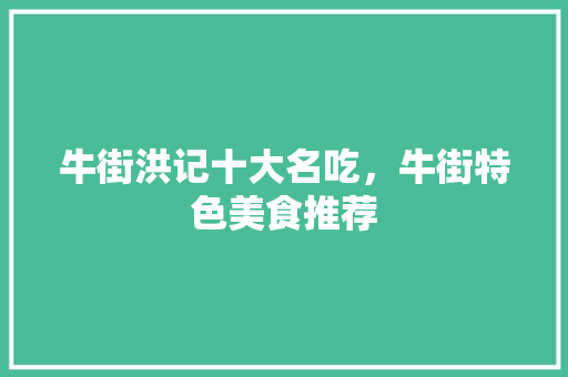 牛街洪记十大名吃，牛街特色美食推荐