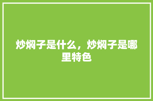 炒焖子是什么，炒焖子是哪里特色 炒焖子是什么，炒焖子是哪里特色 旅行资讯