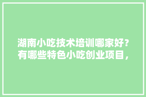 湖南小吃技术培训哪家好？有哪些特色小吃创业项目，地方小吃特产 湖南小吃技术培训哪家好？有哪些特色小吃创业项目，地方小吃特产 生活指南