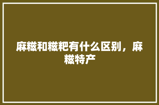 麻糍和糍粑有什么区别，麻糍特产 麻糍和糍粑有什么区别，麻糍特产 旅行资讯