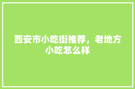 西安市小吃街推荐，老地方小吃怎么样