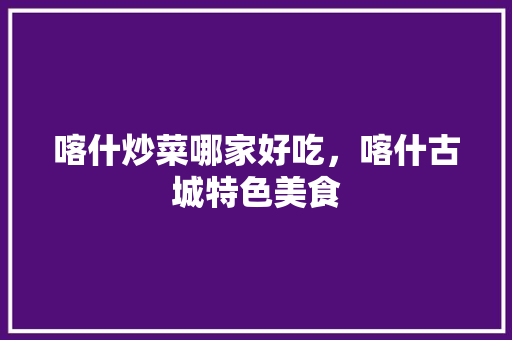 喀什炒菜哪家好吃，喀什古城特色美食