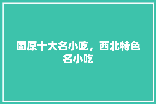 固原十大名小吃，西北特色名小吃