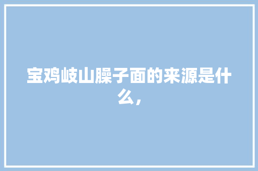 宝鸡岐山臊子面的来源是什么， 宝鸡岐山臊子面的来源是什么， 健康建议