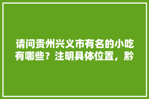 请问贵州兴义市有名的小吃有哪些？注明具体位置，黔西南特产小吃