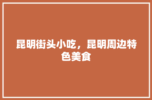 昆明街头小吃，昆明周边特色美食