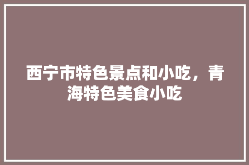 西宁市特色景点和小吃，青海特色美食小吃