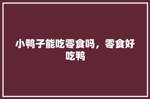 小鸭子能吃零食吗，零食好吃鸭