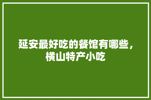 延安最好吃的餐馆有哪些，横山特产小吃 延安最好吃的餐馆有哪些，横山特产小吃 旅行资讯