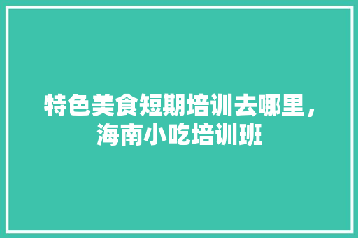 特色美食短期培训去哪里，海南小吃培训班 特色美食短期培训去哪里，海南小吃培训班 美食推荐