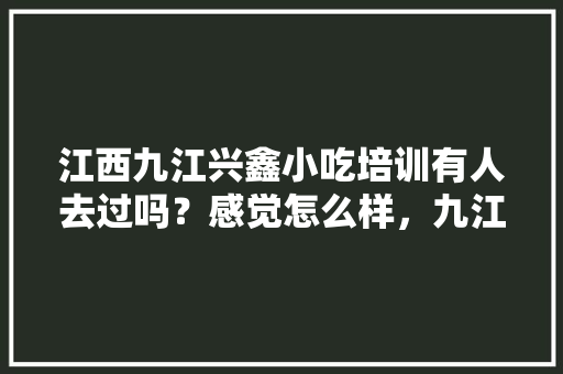 江西九江兴鑫小吃培训有人去过吗？感觉怎么样，九江小吃培训哪家好
