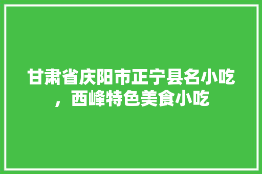 甘肃省庆阳市正宁县名小吃，西峰特色美食小吃 甘肃省庆阳市正宁县名小吃，西峰特色美食小吃 美食推荐