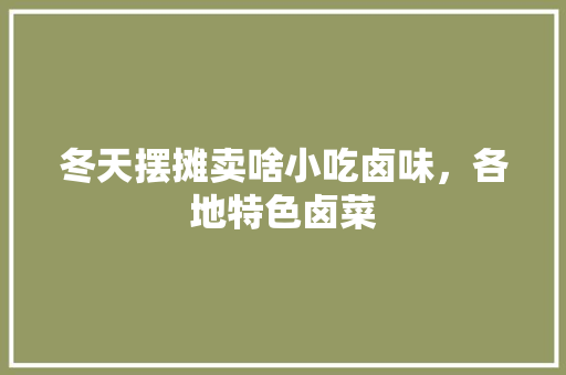 冬天摆摊卖啥小吃卤味，各地特色卤菜