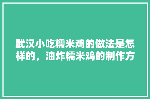 武汉小吃糯米鸡的做法是怎样的，油炸糯米鸡的制作方法视频
