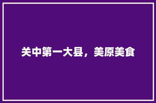 关中第一大县，美原美食