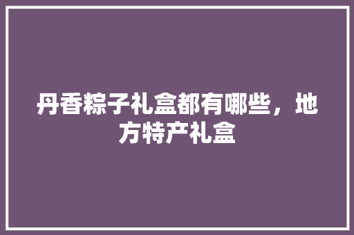丹香粽子礼盒都有哪些，地方特产礼盒 丹香粽子礼盒都有哪些，地方特产礼盒 家居窍门