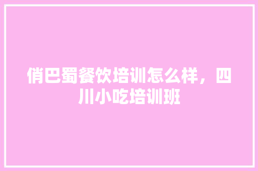 俏巴蜀餐饮培训怎么样，四川小吃培训班