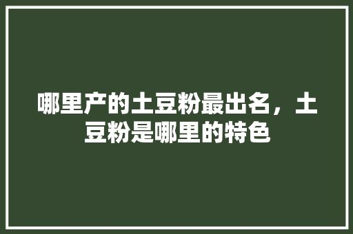 哪里产的土豆粉最出名，土豆粉是哪里的特色 哪里产的土豆粉最出名，土豆粉是哪里的特色 美食推荐