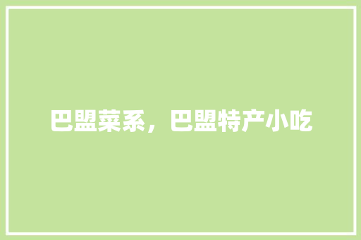 巴盟菜系，巴盟特产小吃