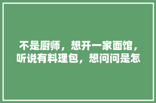 不是厨师，想开一家面馆，听说有料理包，想问问是怎么做的，有没有推荐，美食料理包