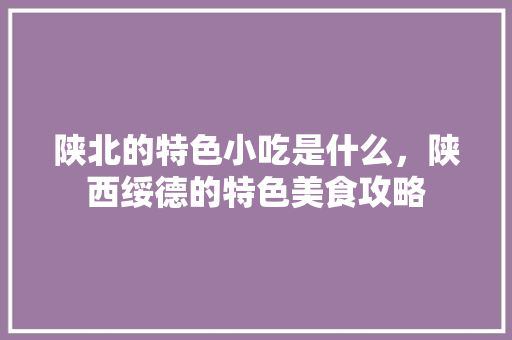 陕北的特色小吃是什么，陕西绥德的特色美食攻略