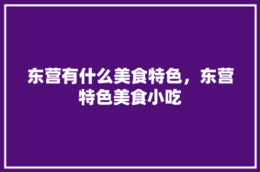 东营有什么美食特色，东营特色美食小吃