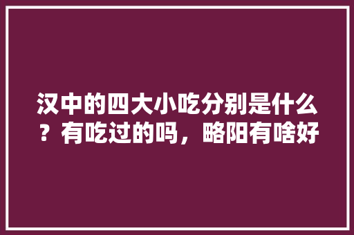 汉中的四大小吃分别是什么？有吃过的吗，略阳有啥好吃的 汉中的四大小吃分别是什么？有吃过的吗，略阳有啥好吃的 美食推荐
