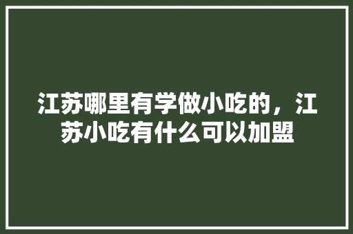 江苏哪里有学做小吃的，江苏小吃有什么可以加盟