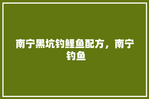 南宁黑坑钓鲤鱼配方，南宁 钓鱼