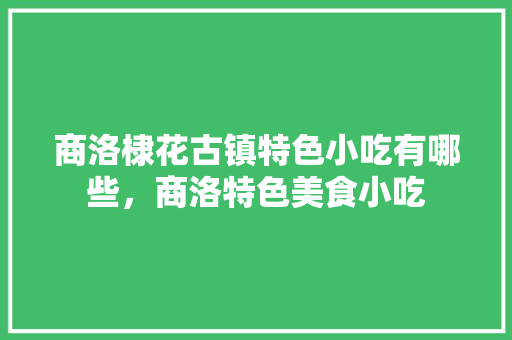 商洛棣花古镇特色小吃有哪些，商洛特色美食小吃 商洛棣花古镇特色小吃有哪些，商洛特色美食小吃 家居窍门