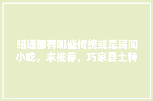 昭通都有哪些传统或是民间小吃，求推荐，巧家县土特产美食小吃大全