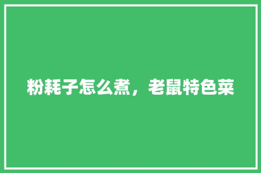 粉耗子怎么煮，老鼠特色菜