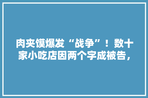 肉夹馍爆发“战争”！数十家小吃店因两个字成被告，交99800元才能用？维权还是敛财，综合城市各地小吃的商业模式