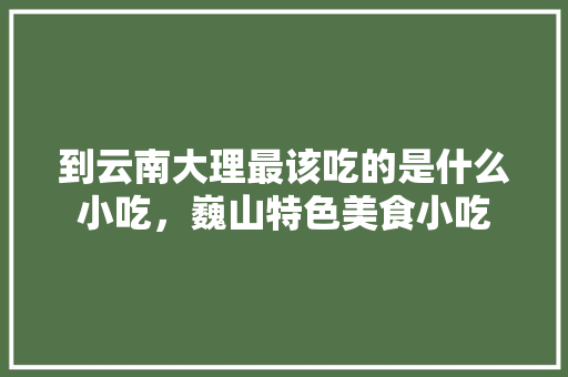 到云南大理最该吃的是什么小吃，巍山特色美食小吃 到云南大理最该吃的是什么小吃，巍山特色美食小吃 家居窍门