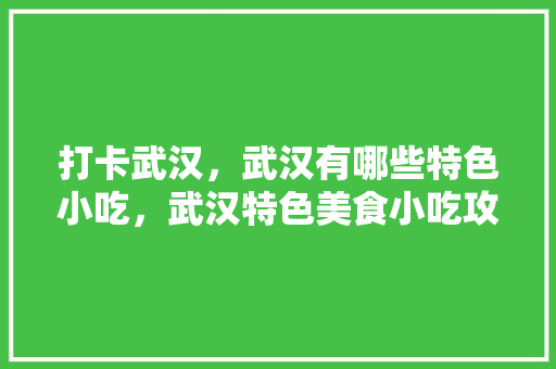 打卡武汉，武汉有哪些特色小吃，武汉特色美食小吃攻略 打卡武汉，武汉有哪些特色小吃，武汉特色美食小吃攻略 旅行资讯