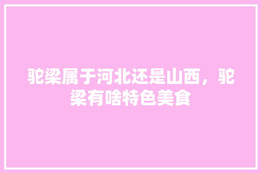 驼梁属于河北还是山西，驼梁有啥特色美食
