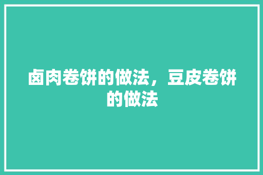 卤肉卷饼的做法，豆皮卷饼的做法