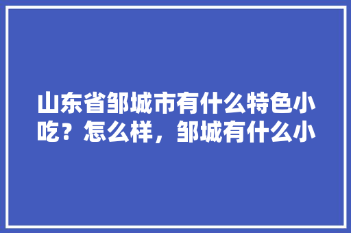 山东省邹城市有什么特色小吃？怎么样，邹城有什么小吃特色