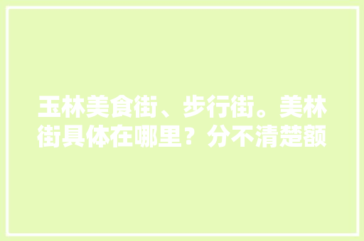 玉林美食街、步行街。美林街具体在哪里？分不清楚额，