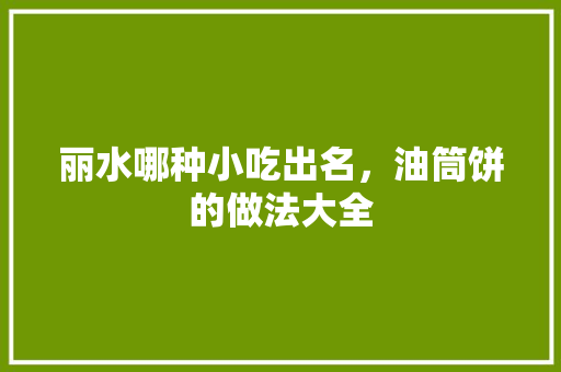 丽水哪种小吃出名，油筒饼的做法大全