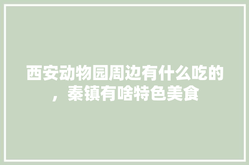 西安动物园周边有什么吃的，秦镇有啥特色美食