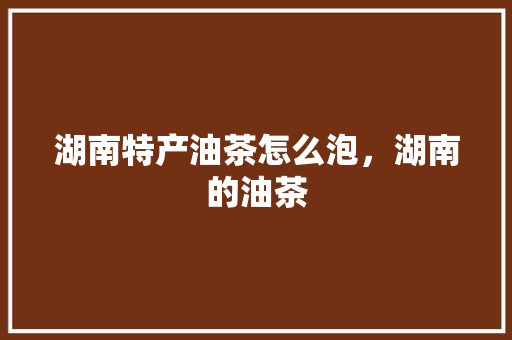 湖南特产油茶怎么泡，湖南的油茶