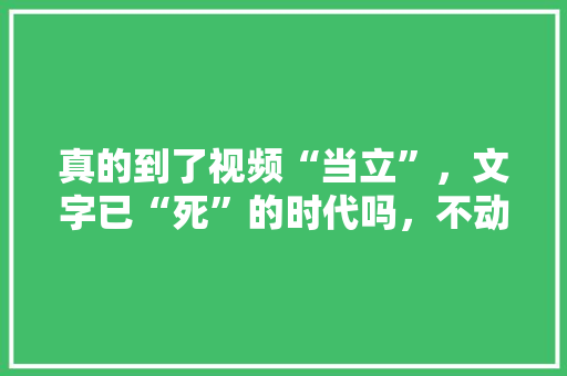 真的到了视频“当立”，文字已“死”的时代吗，不动火的街头小吃 真的到了视频“当立”，文字已“死”的时代吗，不动火的街头小吃 旅行资讯