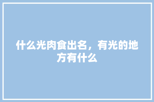 什么光肉食出名，有光的地方有什么