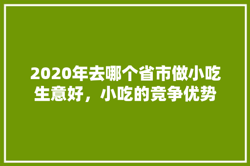 2020年去哪个省市做小吃生意好，小吃的竞争优势