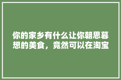 你的家乡有什么让你朝思暮想的美食，竟然可以在淘宝买到，淘宝各地特色美食小吃 你的家乡有什么让你朝思暮想的美食，竟然可以在淘宝买到，淘宝各地特色美食小吃 生活指南