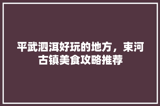 平武泗洱好玩的地方，束河古镇美食攻略推荐