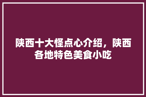 陕西十大怪点心介绍，陕西各地特色美食小吃